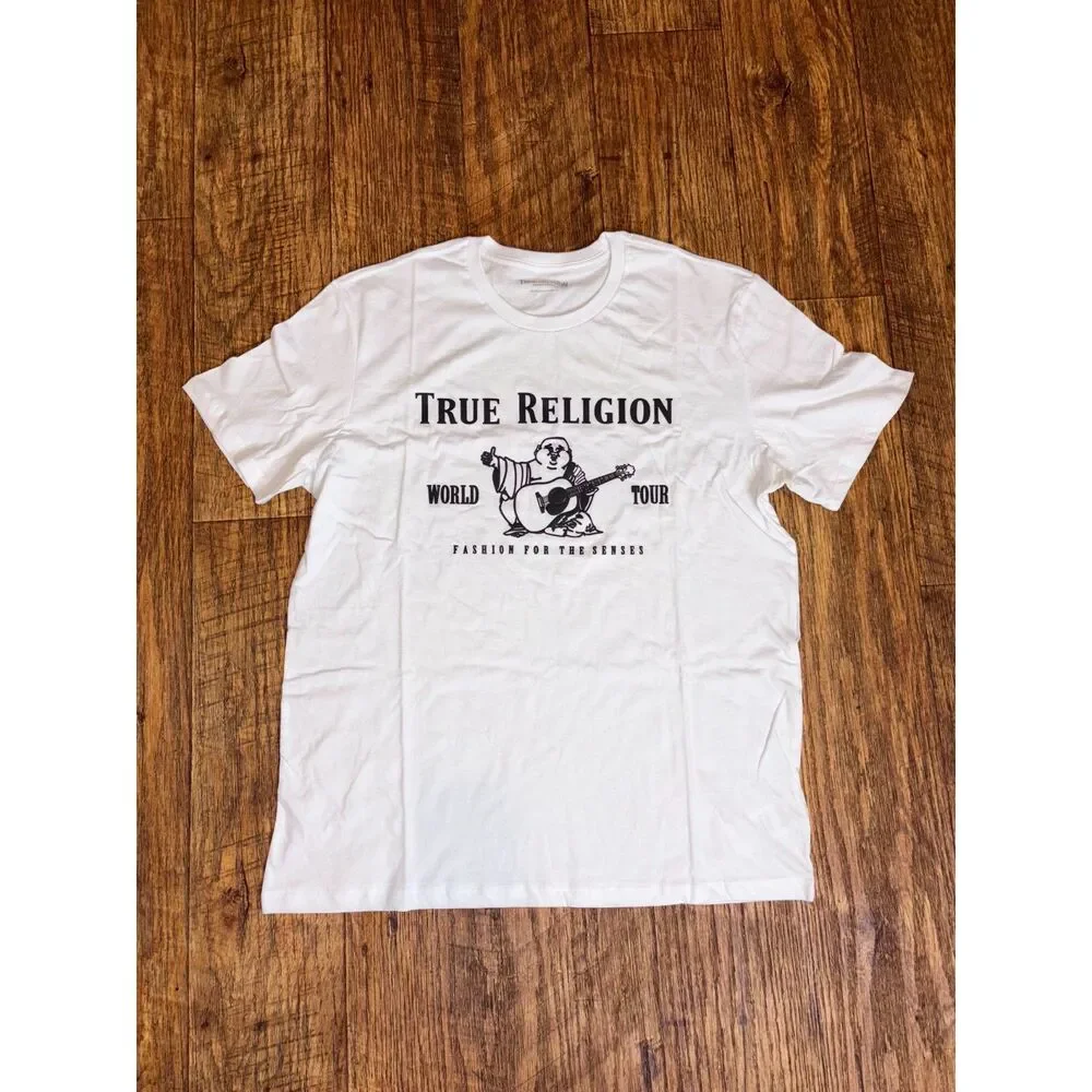True Religion World Tour Buddha Graphic T-Shirt White Men's 2XL
